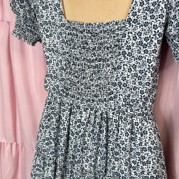 116. Trixxi Floral Smocked Puff Sleeve Mini Dress - Size Medium - Picture 4 of 8